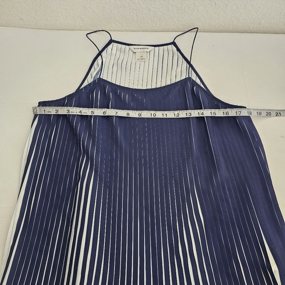 Club Monaco Blue & White Accordion Pleated Camisole Tank Blouse - Picture 6 of 8